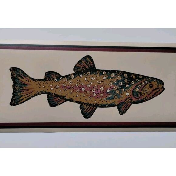 5" YORK Wall Border - Fish - Ocean - Nautical - Maroon Green - 5 yds - Picture 2 of 4